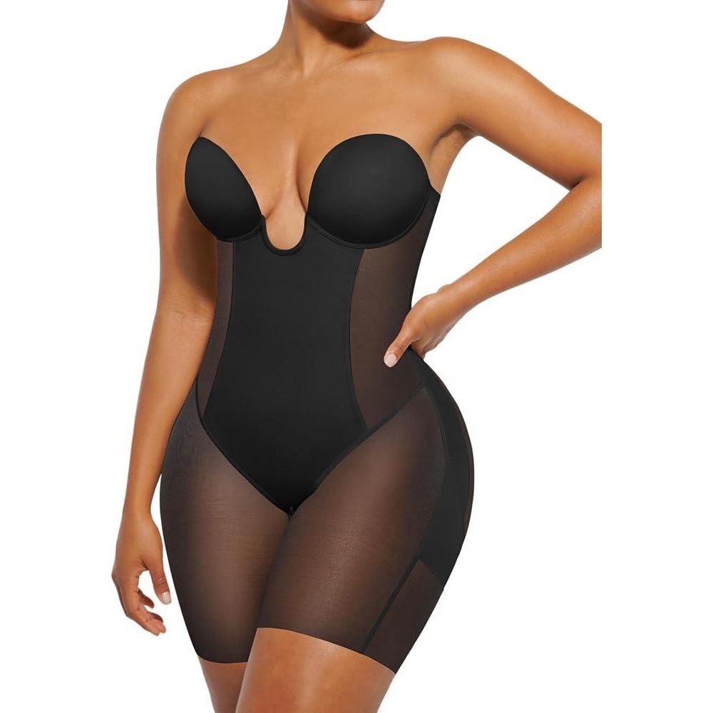 MSRP $88 SHAPELLX Women's 3XL Strapless Shapewear Deep Plunge Tummy Control
